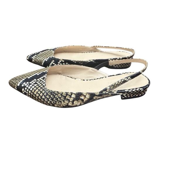 Everlane The Editor Slingback Flats snake skin snakeskin pointed toe shoes 51/2 - Picture 2 of 9